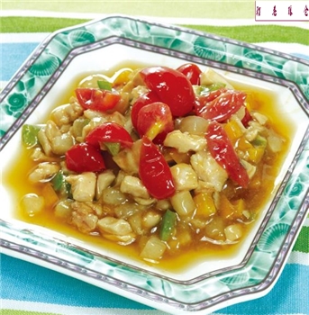 配菜养生菜痰虚体质鸭梨炒鸡丁——净菜