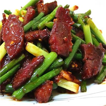 配菜养生菜阳虚体质蒜苔烧牛肉——净菜